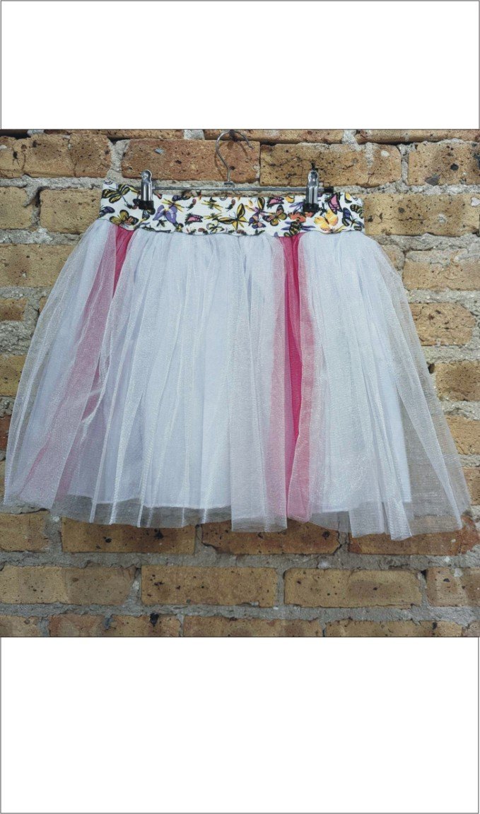 White Tulle Skirt With a Splash of Pink
