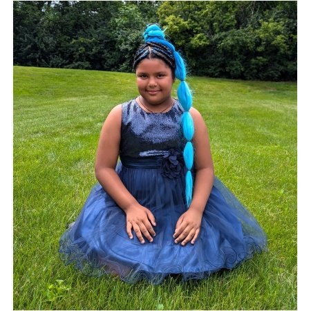 Sequin Party Girls Dress with 3D Mesh Flower and Sash - Image 2